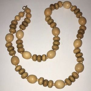 Vintage Wooden Bead Necklace
